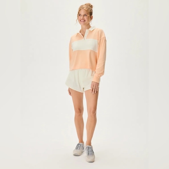 NWT Outdoor Voices Rugby Cropped Longsleeve pink and white in XS - Picture 3 of 8